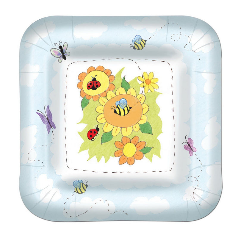 Garden Plates – 9" – (8/Pkg) by Beistle for Baby Shower Plates-Dinner