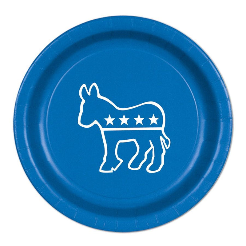 Democratic Plates – 9" – (8/Pkg) by Beistle for Patriotic Plates-Dinner