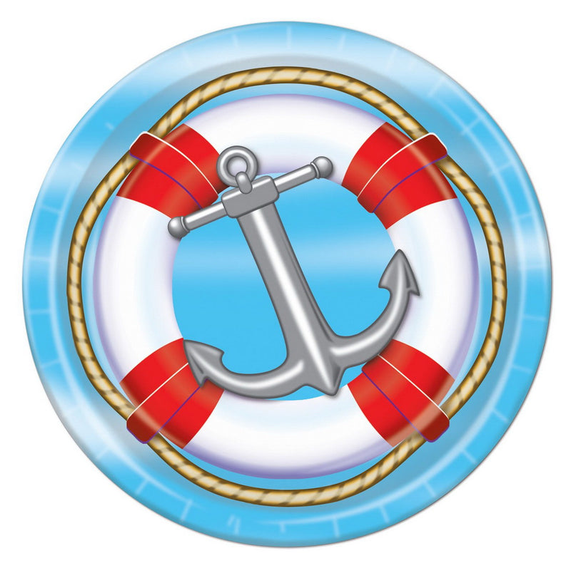 Nautical Plates – 7" – (8/Pkg) by Beistle Plates-Dessert