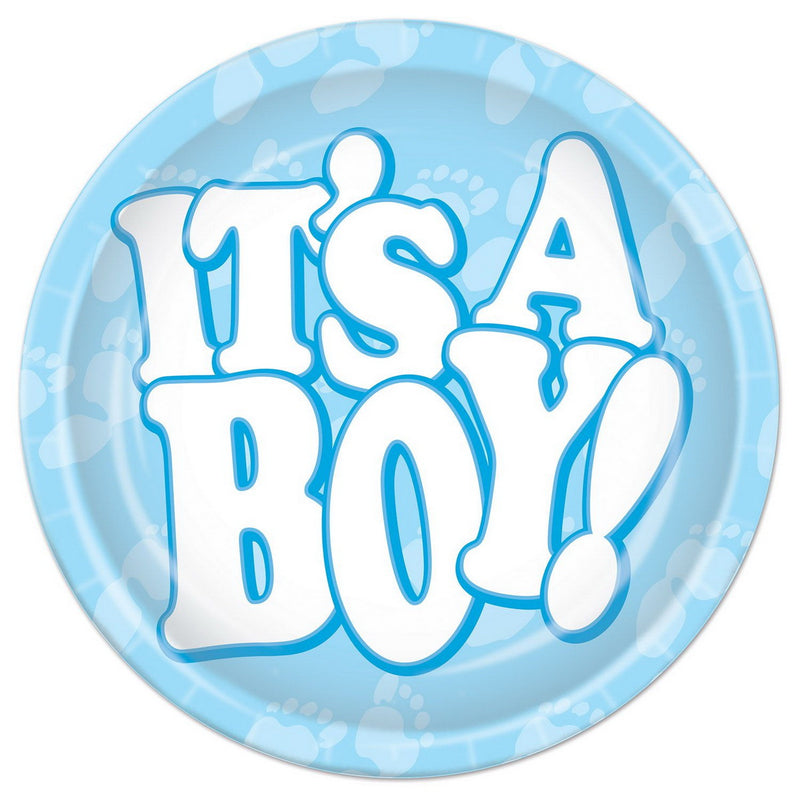 It's A Boy! Plates – 7" – (8/Pkg) by Beistle for Baby Shower Plates-Dessert
