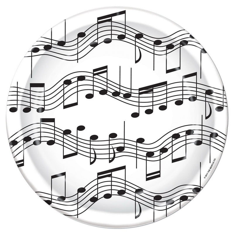 Musical Notes Plates – 7" – (8/Pkg) by Beistle Plates-Dessert