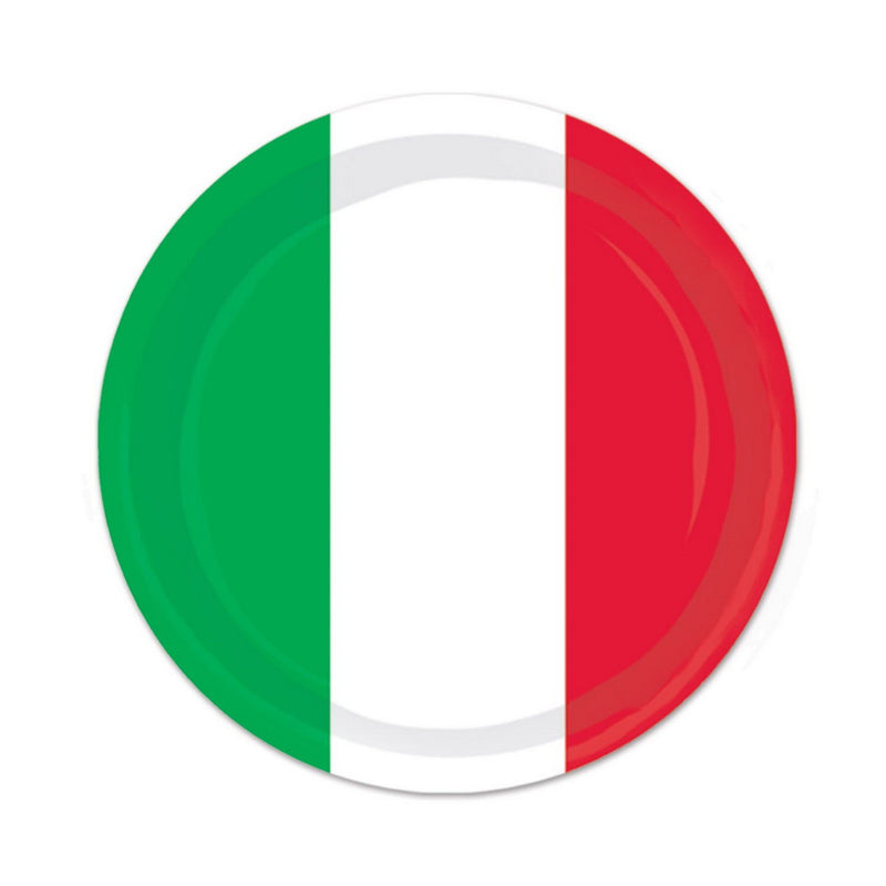 Red, White & Green Plates – 7" – (8/Pkg) by Beistle for Fiesta and Cinco de Mayo Plates-Dessert