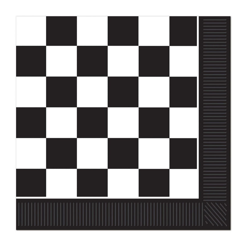 Checkered Luncheon Napkins – (16/Pkg) by Beistle for Racing Napkins-Lunch