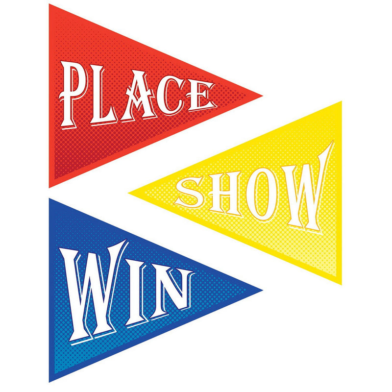 Win, Place & Show Cutouts – 17½" – (3/Pkg) by Beistle for Derby Day Printed