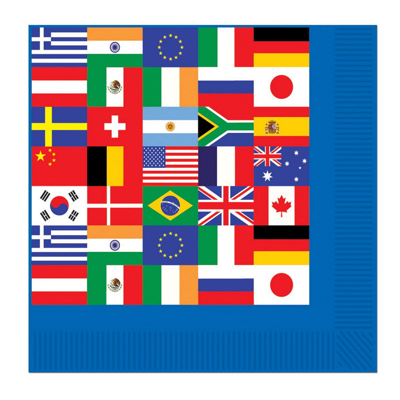 International Flag Beverage Napkins – (16/Pkg) by Beistle Napkins-Beverage