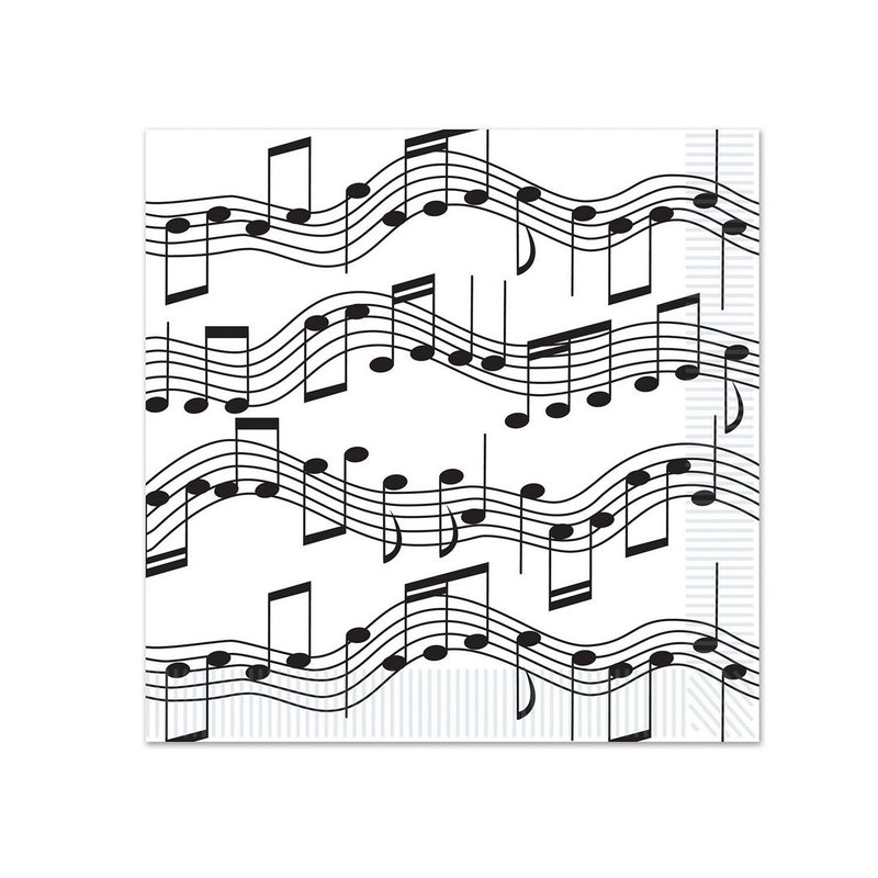 Musical Notes Beverage Napkins – (16/Pkg) by Beistle Napkins-Beverage