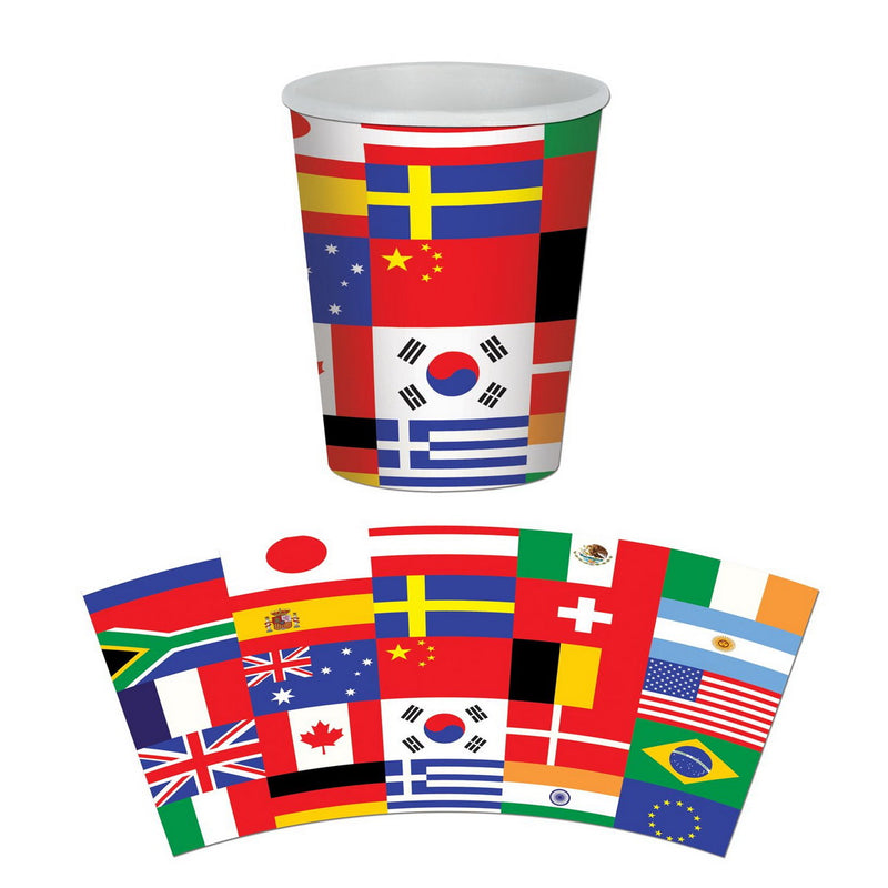 International Flag Beverage Cups – 9 Oz – (8/Pkg) by Beistle