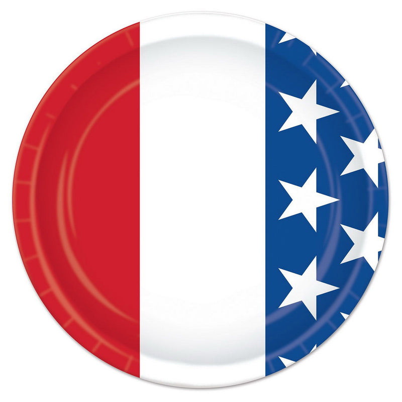 Patriotic Plates – 7" – (8/Pkg) by Beistle Plates-Dessert