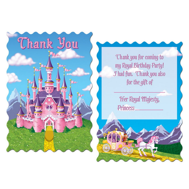 Princess Party Thank You Notes – 4" x 5½" – (8/Pkg) by Beistle Everyday