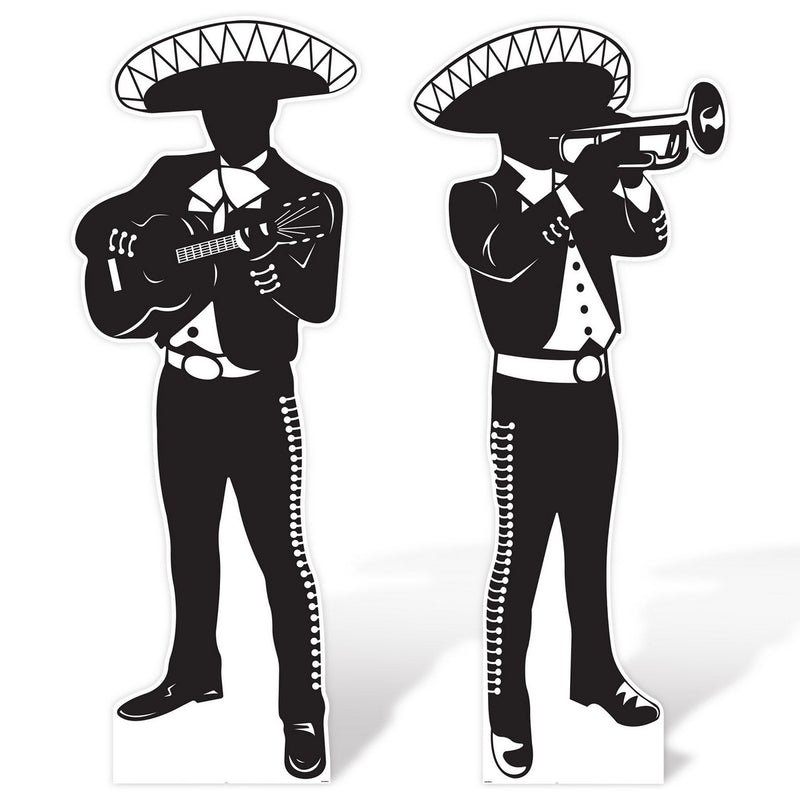 Mariachi Silhouette Stand-Ups – Asstd – (2/Box) by Beistle for Fiesta and Cinco de Mayo 3-D Props