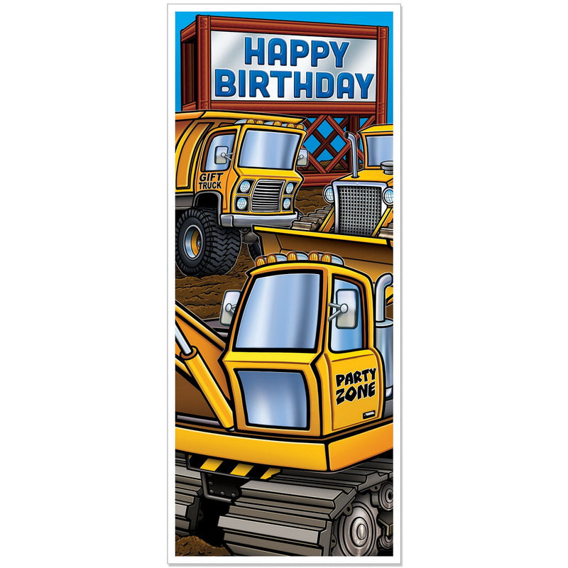 Construction Birthday Door Cover – 6' x 30" – (1/Pkg) by Beistle Door Covers