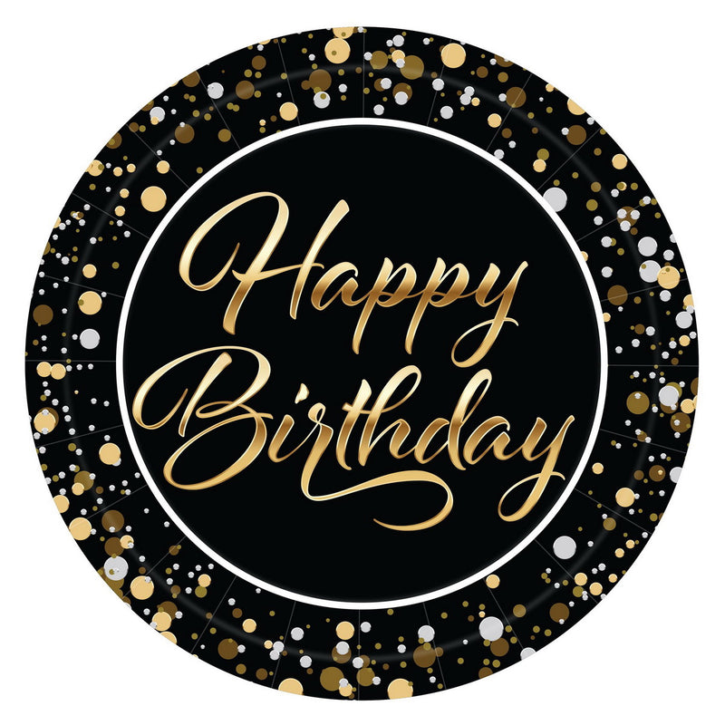 Happy Birthday Plates – 9" – (8/Pkg) by Beistle for Age-specific birthday Plates-Dinner