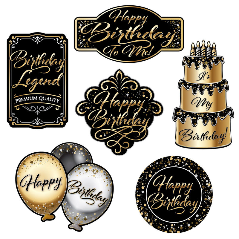 Happy Birthday Cutouts – 6½"-11½" – (6/Pkg) by Beistle for Age-specific birthday Printed