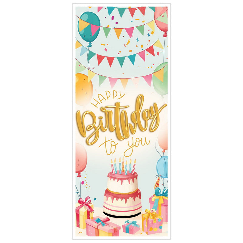 Happy Birthday To You Door Cover – 6' x 30" – (1/Pkg) by Beistle Door Covers
