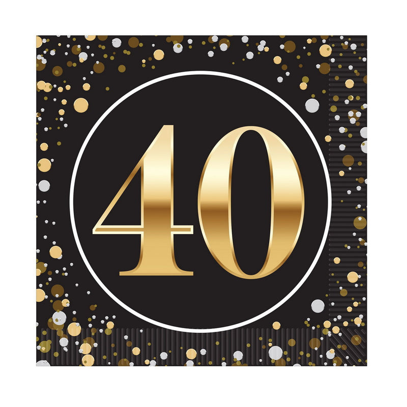 "40" Luncheon Napkins – (16/Pkg) by Beistle for Age-specific birthday Napkins-Lunch