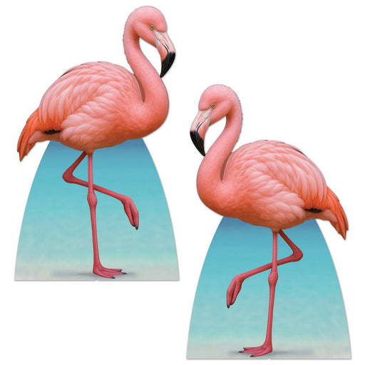 Flamingo Stand-Ups – 3' 4" x 24" – (2/Box) by Beistle for Luau 3-D Props