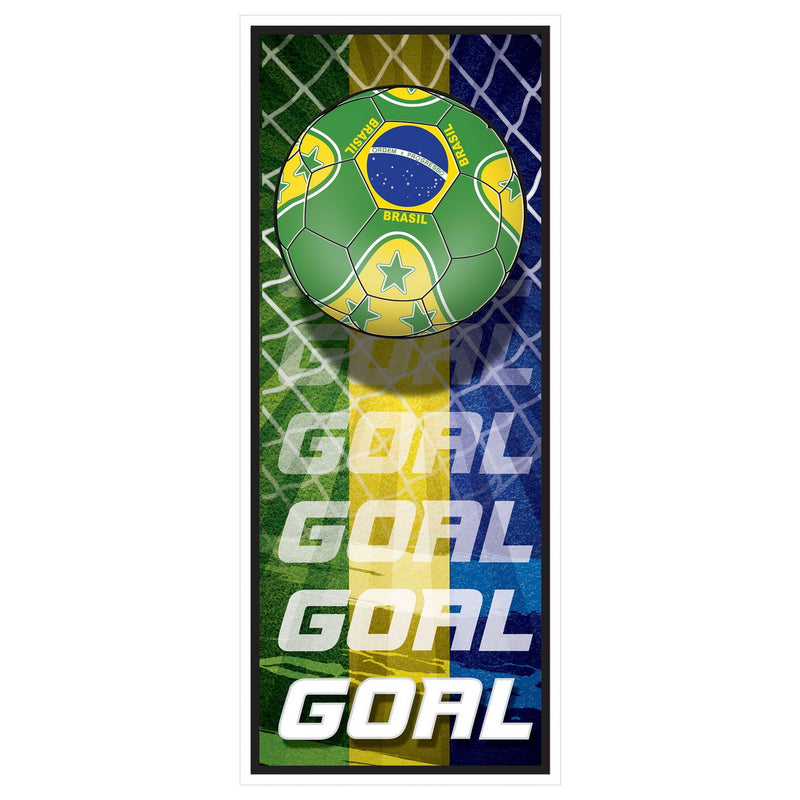 Door Cover - Brasil – 6' x 30" – (1/Pkg) by Beistle for Soccer Door Covers