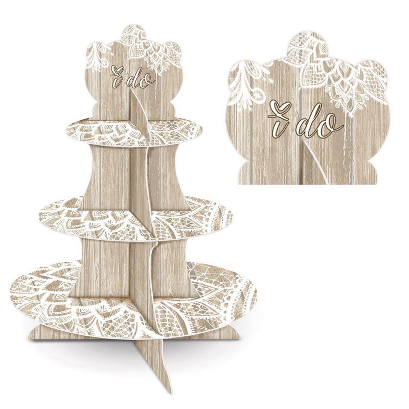 Wedding Cupcake Stand – 16" – (1/Pkg) by Beistle Cake/Cupcake Stands