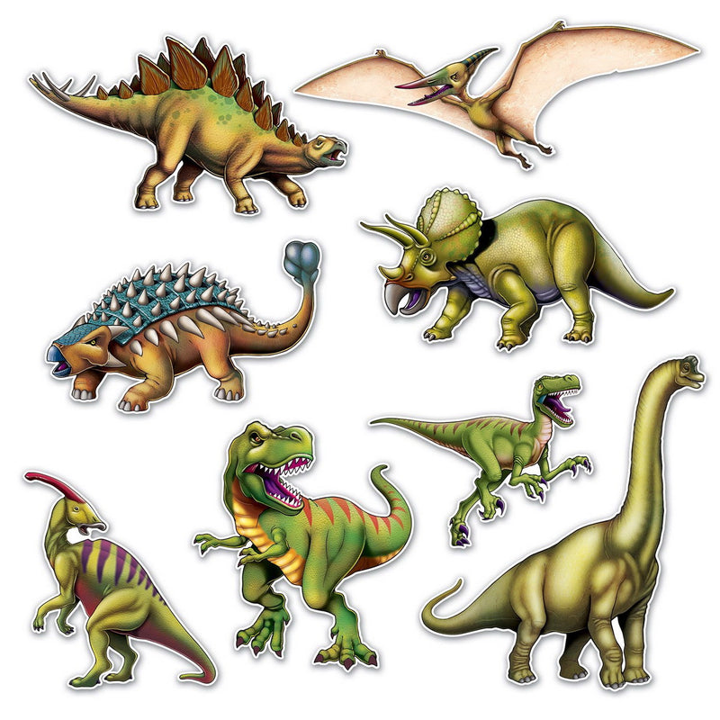 Dinosaur Cutouts – 10"-19" – (8/Pkg) by Beistle for Dinosaurs Printed