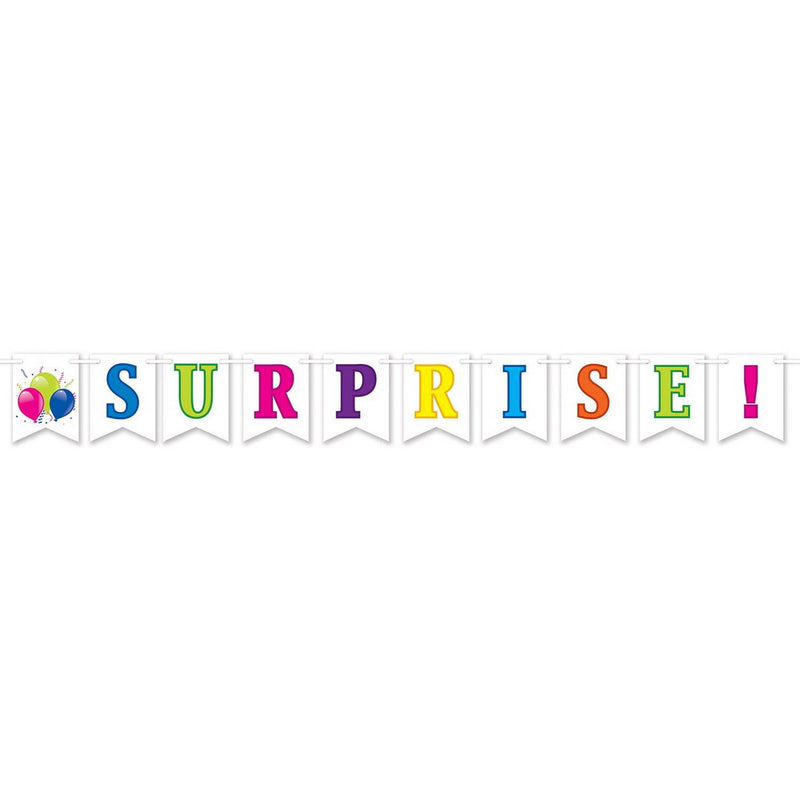 Surprise! Streamer – 6" x 6' – (1/Pkg) by Beistle for Birthday Streamers