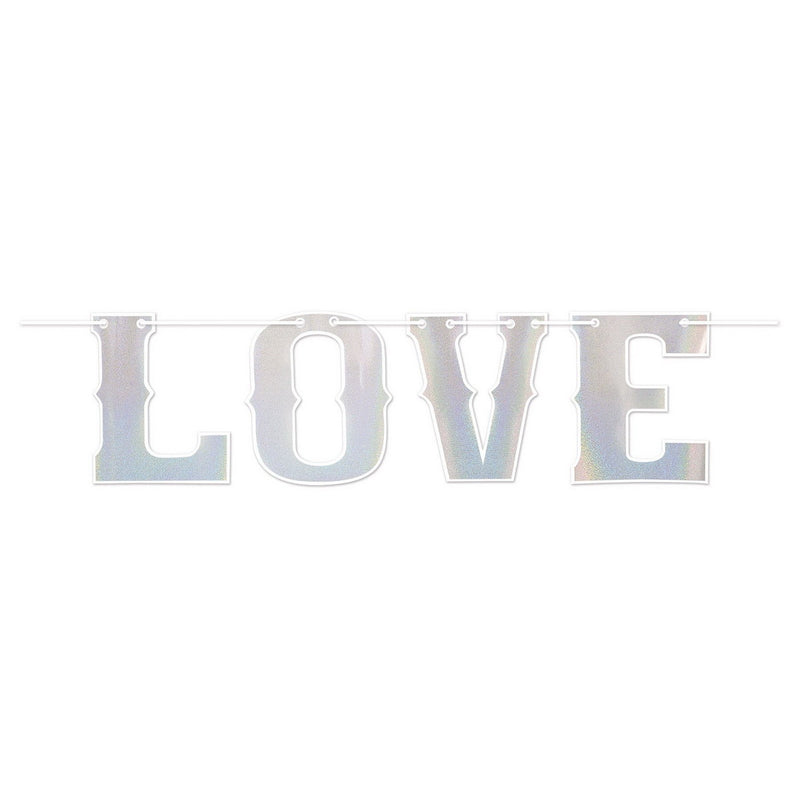 "Love" Streamer – 14¼" x 6' – (1/Pkg) by Beistle for Wedding Streamers