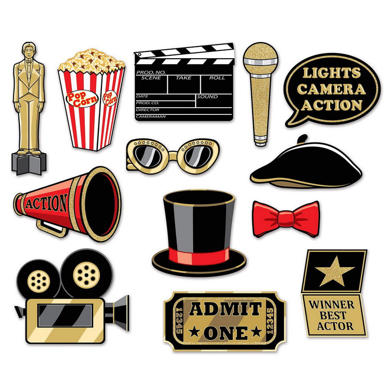 Awards Night Glittered Photo Fun Signs – 5½"-11" – (13/Pkg) by Beistle