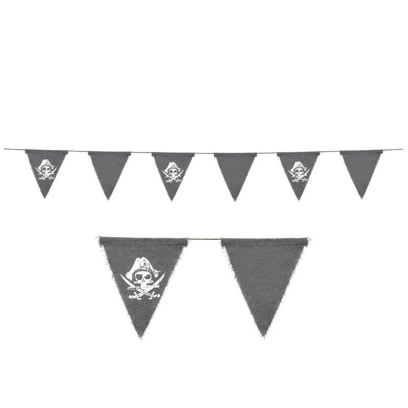 Pirate Fabric Pennant Banner – 8" x 6' – (1/Pkg) by Beistle Fabric Banners