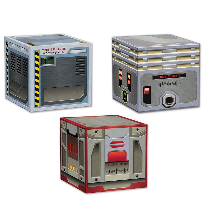 Smuggler's Crates Favor Boxes – 3¼" x 3¼" – (3/Pkg) by Beistle for Space