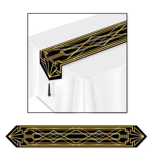 Printed Great 20's Table Runner – 11" x 6' – (1/Pkg) by Beistle Table Runners - Printed