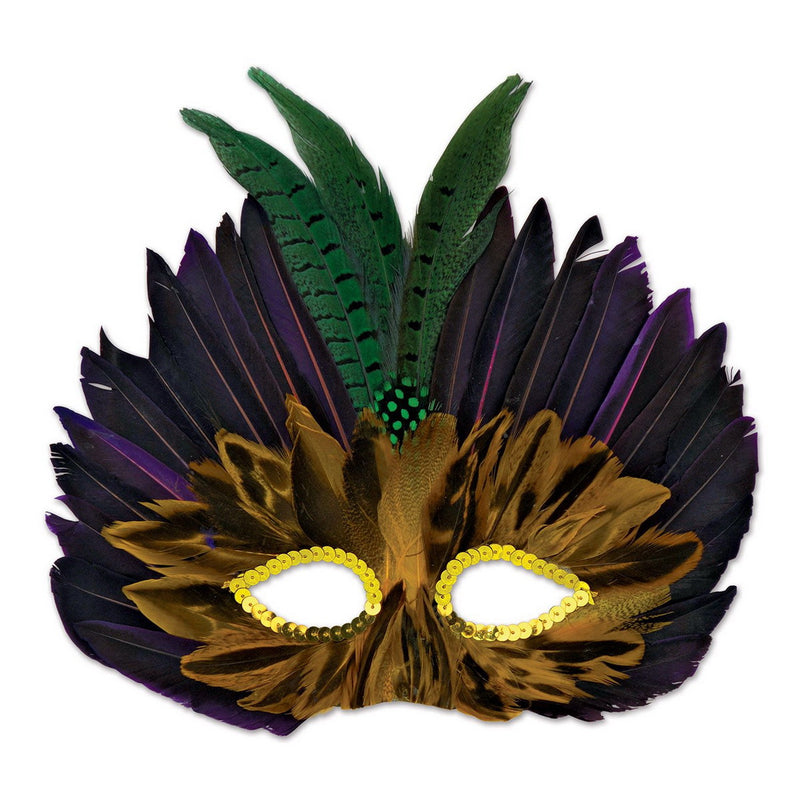 Mardi Gras Mask – (1/Pkg) by Beistle Feather