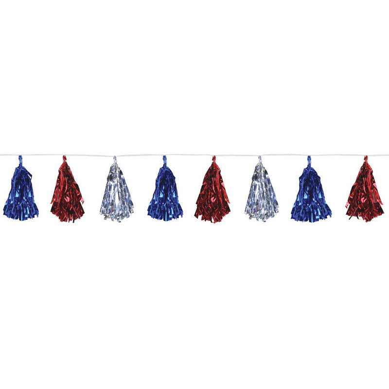 Metallic Tassel Garland – 9¾" x 8' – (1/Pkg) by Beistle for Patriotic Tassel Garlands