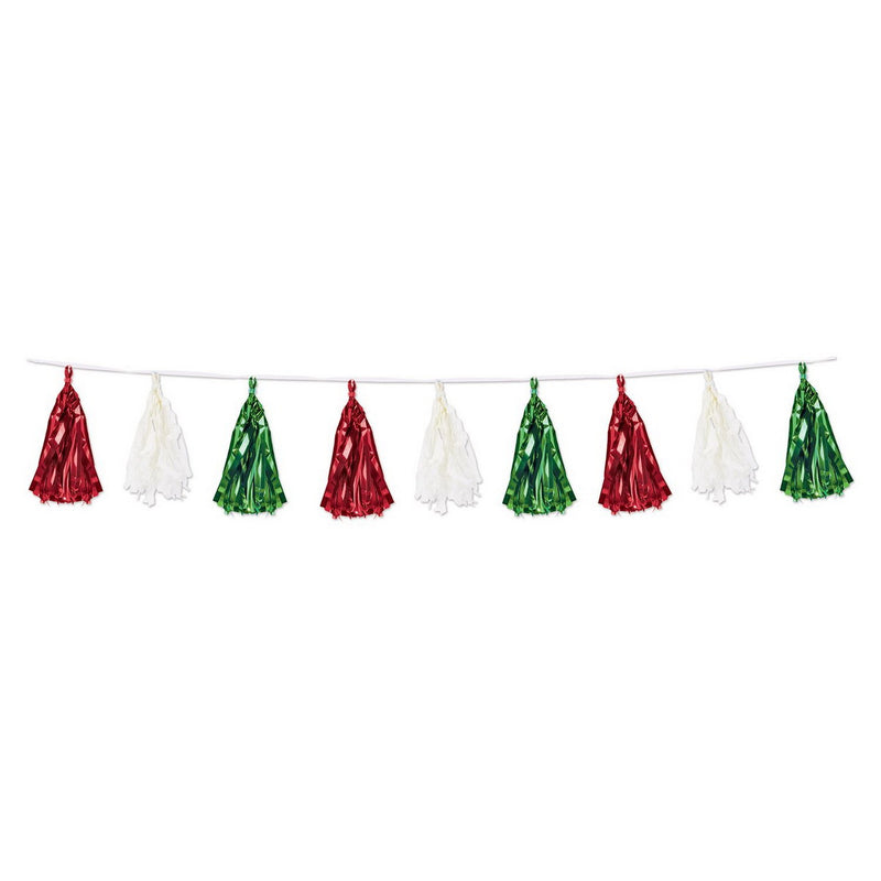 Metallic & Tissue Tassel Garland – 9¾" x 8' – (1/Pkg) by Beistle for Fiesta and Cinco de Mayo Tassel Garlands