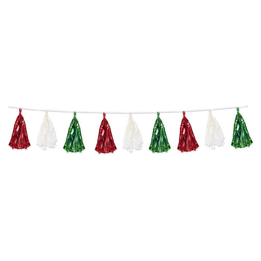 Metallic & Tissue Tassel Garland – 9¾" x 8' – (1/Pkg) by Beistle for Fiesta and Cinco de Mayo Tassel Garlands