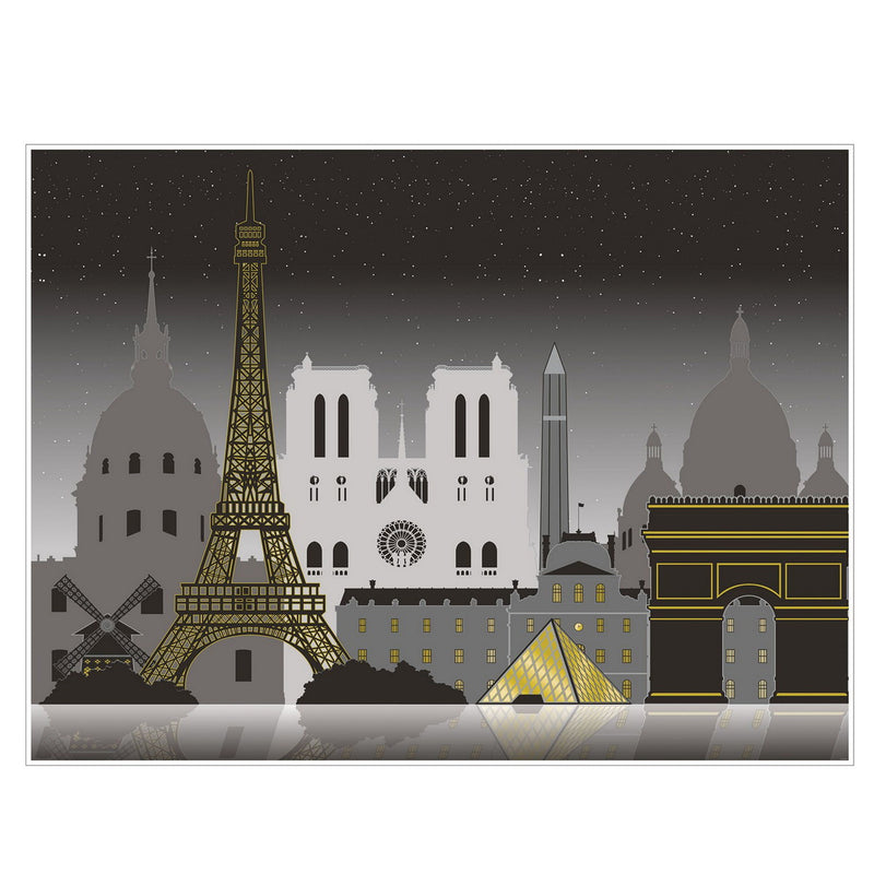 Paris Cityscape Insta-Mural – 5' x 6' – (1/Pkg) by Beistle for French Insta-Murals