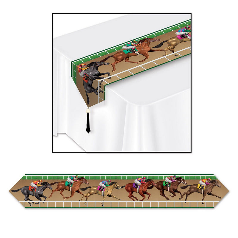 Printed Horse Racing Table Runner – 11" x 6' – (1/Pkg) by Beistle for Derby Day Table Runners - Printed