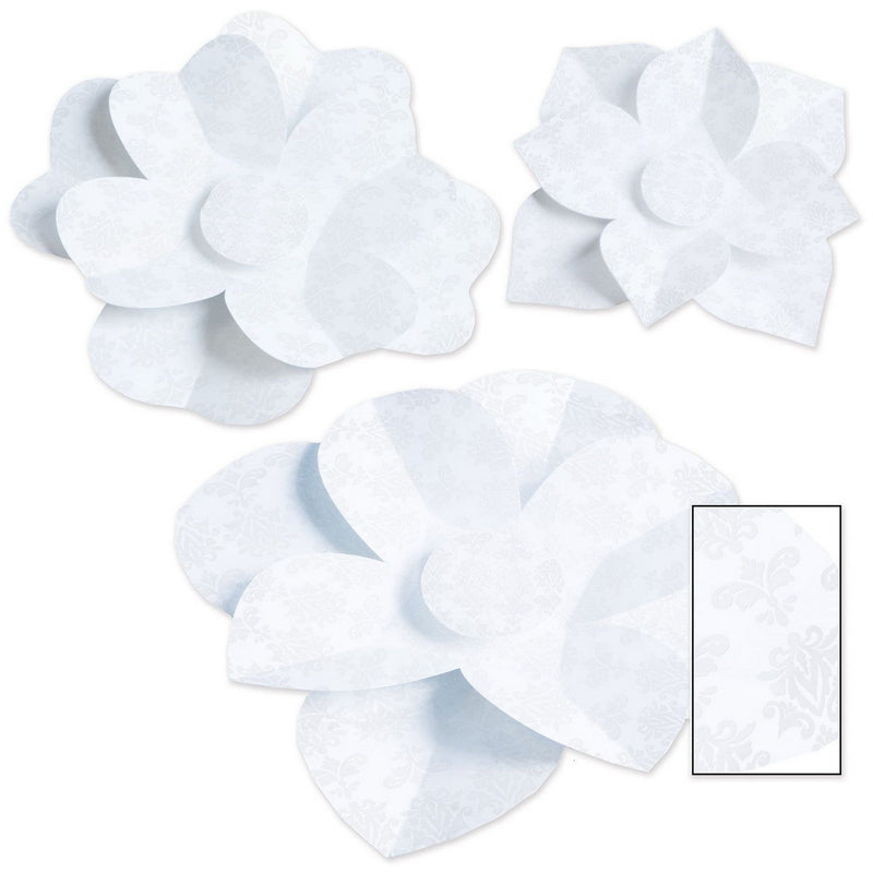 Paper Flowers – Asstd – (3/Pkg) by Beistle for Wedding Printed