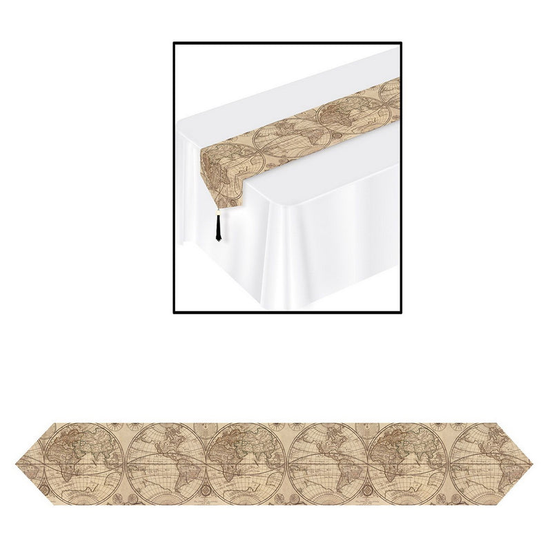 Printed Around The World Table Runner – 11" x 6' – (1/Pkg) by Beistle Table Runners - Printed