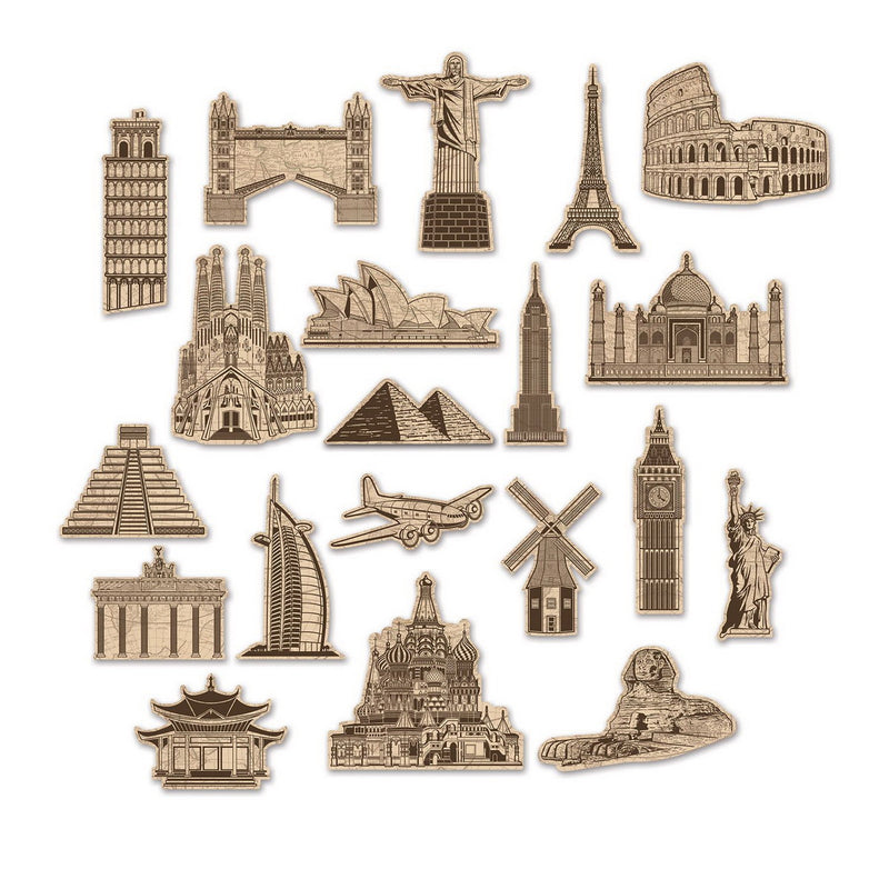 Around The World Cutouts – 7"-10½" – (20/Pkg) by Beistle Printed