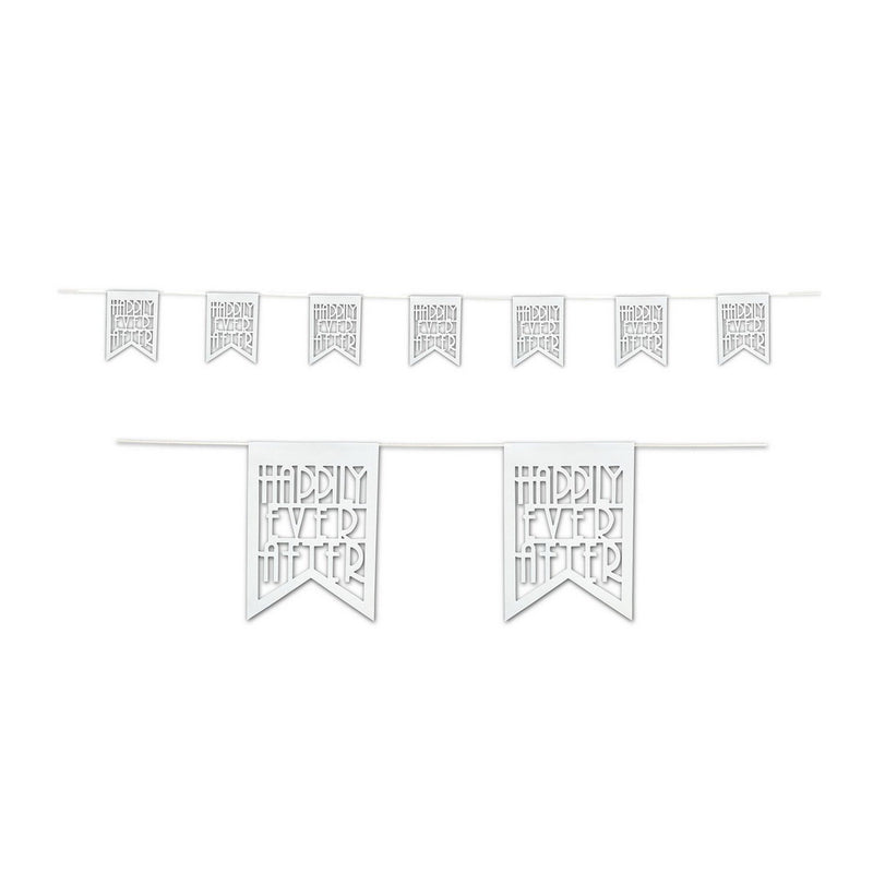 Die-Cut Happily Ever After Pennant Bnr – 8¼" x 18' 10" – (1/Pkg) by Beistle for Wedding Pennant Banners