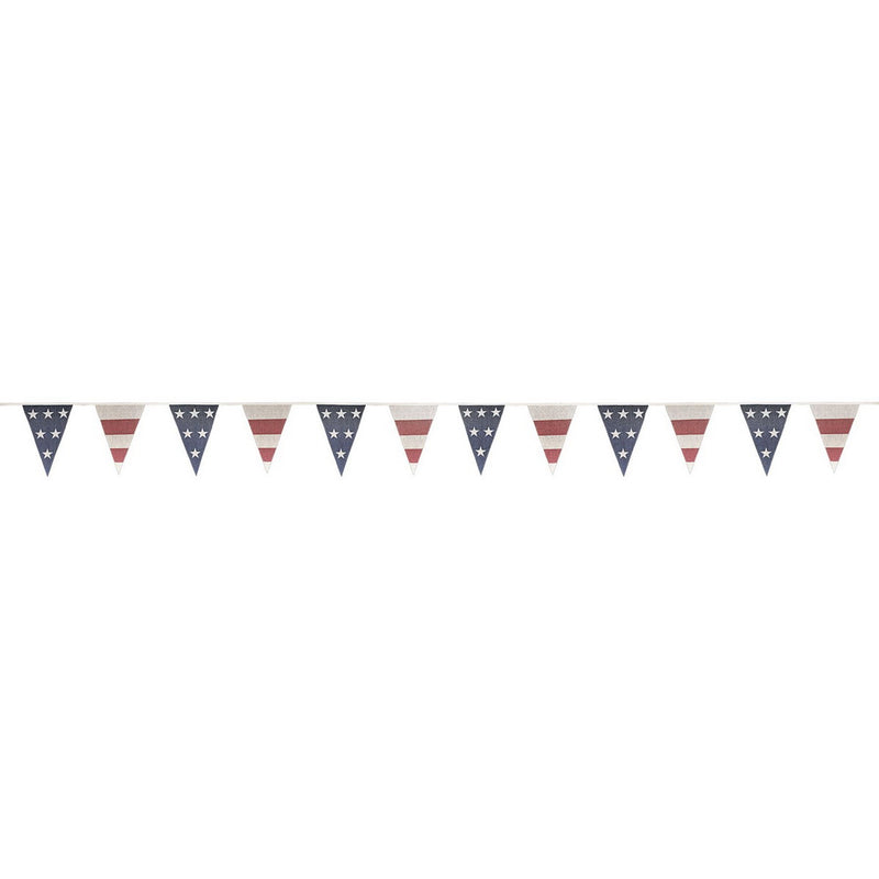 Americana Fabric Pennant Banner – 9½" x12' – (1/Pkg) by Beistle for Patriotic Fabric Banners