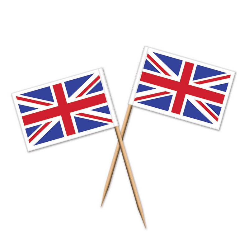 Union Jack Picks – 2½" – (50/Pkg) by Beistle for British Food Picks