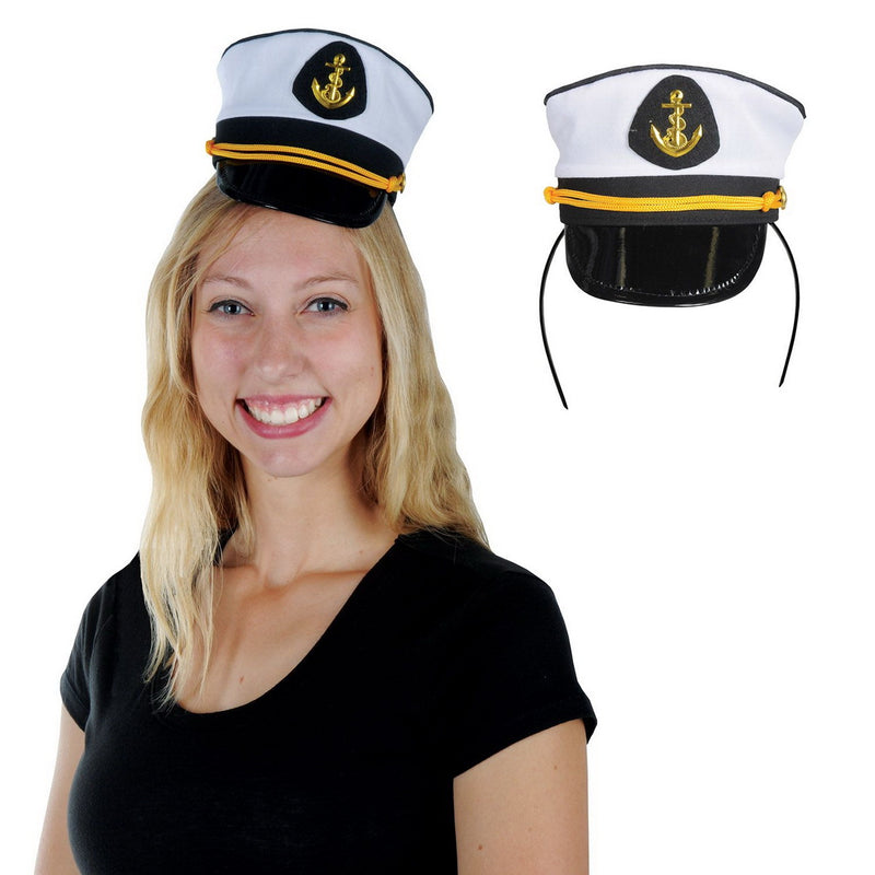 Yacht Captain's Cap Headband – (1/Pkg) by Beistle for Nautical Boppers and Headbands