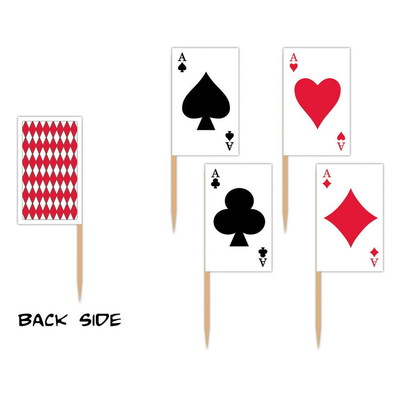 Playing Card Picks – 2½" – (50/Pkg) by Beistle for Casino Food Picks