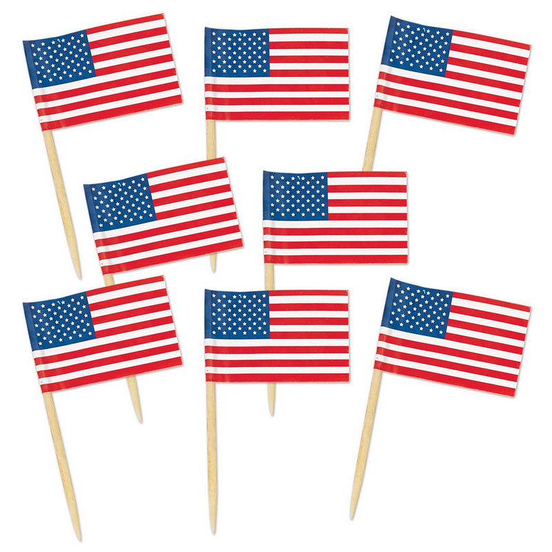 Pkgd U S Flag Picks – 2½" – (50/Pkg) by Beistle for Patriotic Food Picks