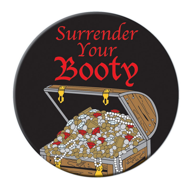 Surrender Your Booty Button – 3½" – (1/Card) by Beistle for Pirate Buttons