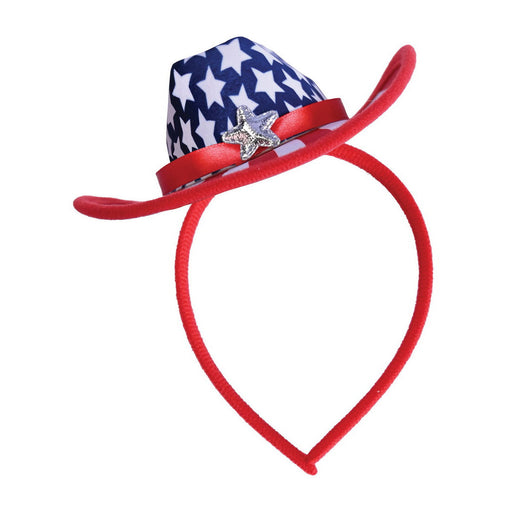 Patriotic Cowboy Hat Headband – (1/Tag) by Beistle Boppers and Headbands