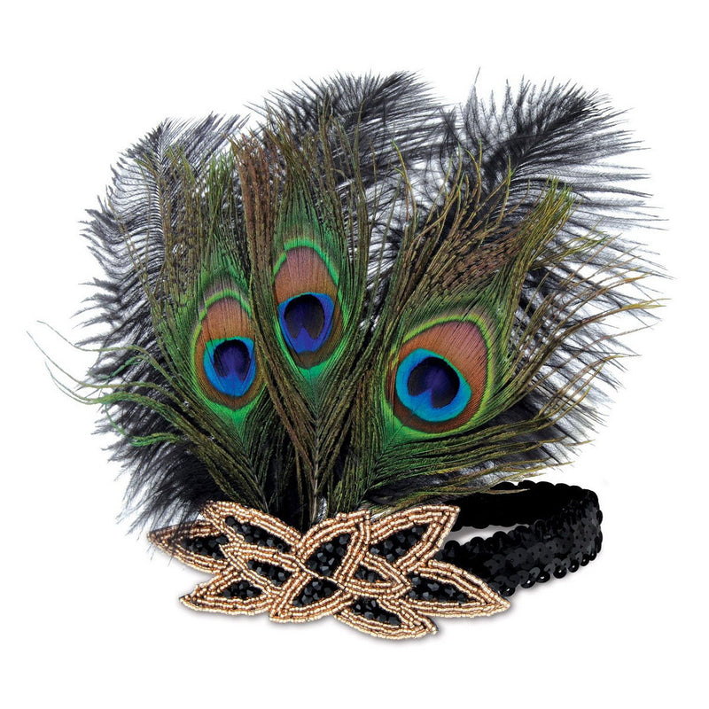 Flapper Peacock Headband – (1/Pkg) by Beistle for Great 20's Boppers and Headbands