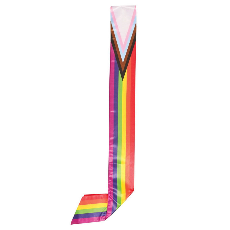 Pride Flag Satin Sash – 33" x 4" – (1/Pkg) by Beistle for Rainbow Sashes