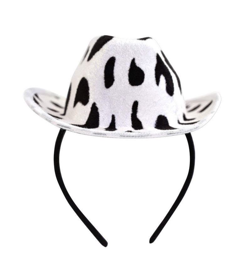 Cow Print Cowboy Hat Headband – (1/Tag) by Beistle for Western Boppers and Headbands