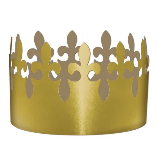 Gold Foil Fleur De Lis Crown – 3¾" by Beistle for Mardi Gras Crowns